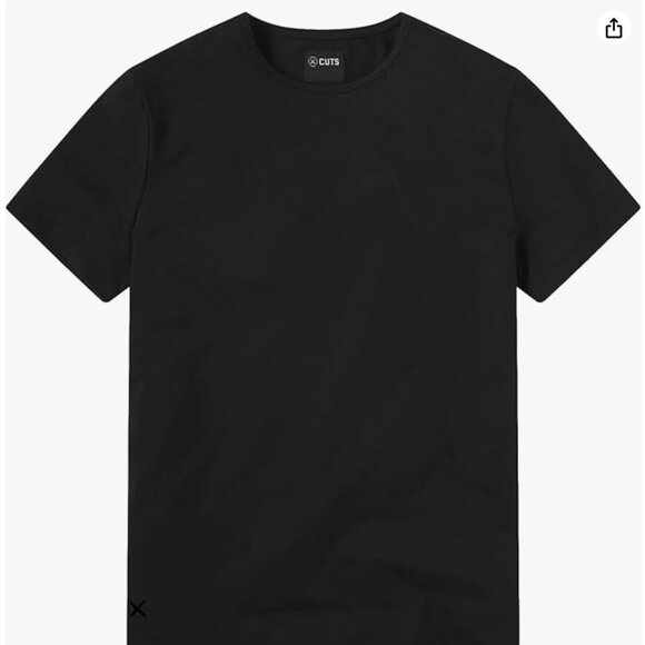 Cuts Clothing Men's Curve Hem Crew Neck Black T-Shirt XX-Large NWT - Picture 1 of 2